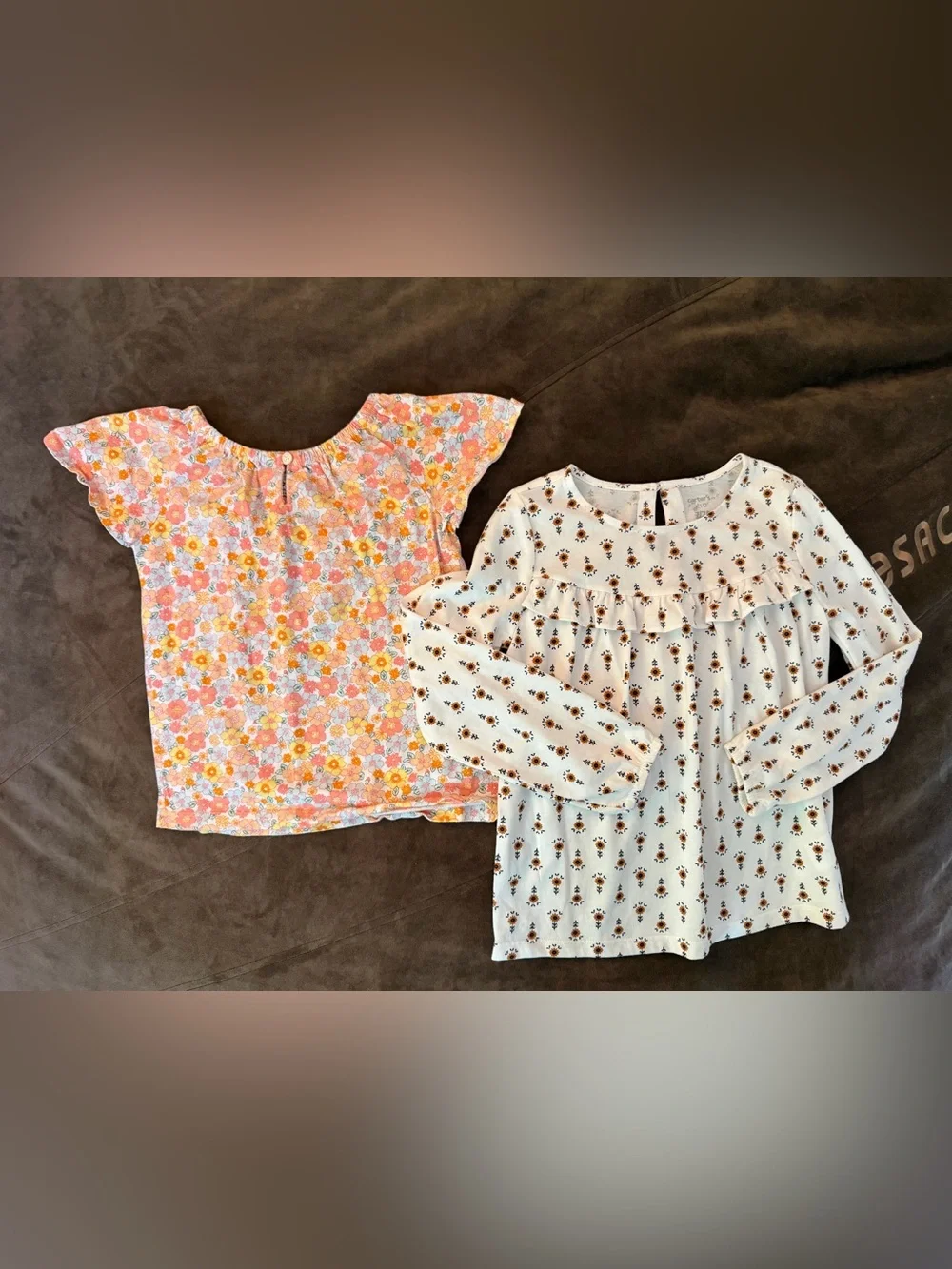 Set of (2) Carter's Floral Tops Daisies and Sunflowers
